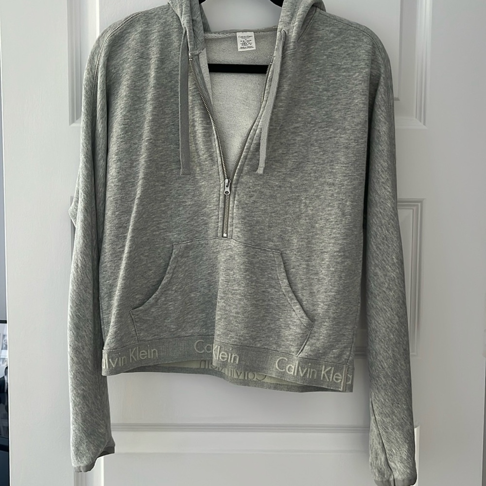 Calvin Klein Half Zip Hoodie with elastic band size M